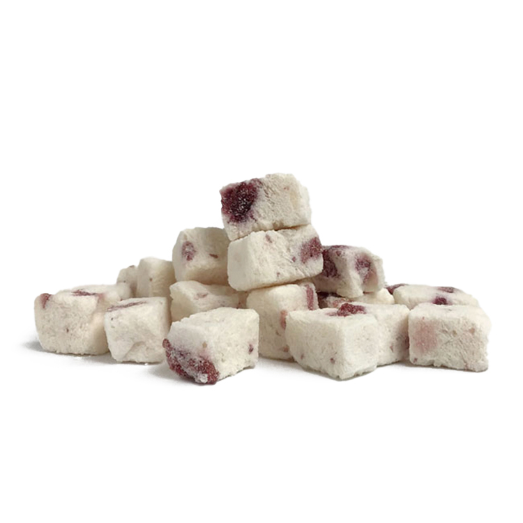 Freeze-dried yogurt cranberry cubes
