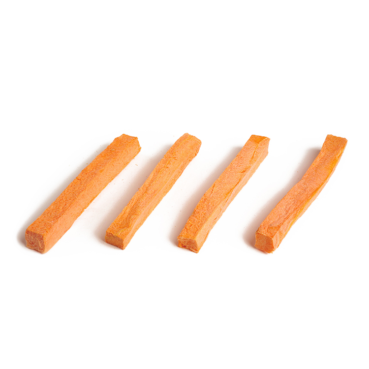 Freeze-dried carrot sticks