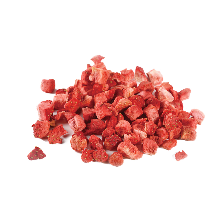 Freeze-dried strawberry cubes